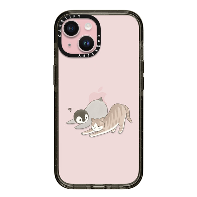 Sheba drawing x CASETiFY iPhone 15 ケース ブラック インパクトケース With a cat 3