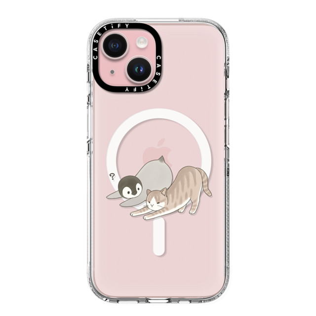 Sheba drawing x CASETiFY iPhone 15 ケース クリア クリア ケース MagSafe対応 With a cat 3