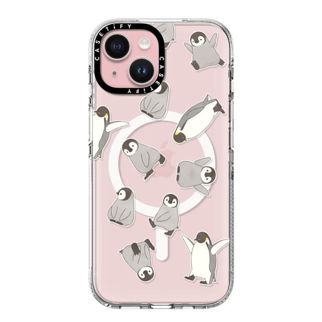 Sheba drawing x CASETiFY iPhone 15 ケース Cartoon クリア クリア ケース MagSafe対応 Penguin sticker Back to School Sheba drawing x CASETiFY iPhone 15 ケース Cartoon クリア クリア ケース MagSafe対応 Penguin sticker Back to School