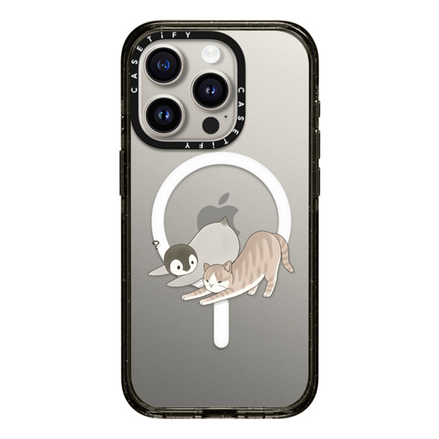 Sheba drawing x CASETiFY iPhone 15 Pro ケース ブラック インパクトケース MagSafe対応 With a cat 3