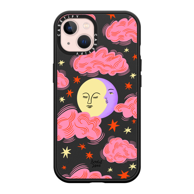 Bodil Jane x CASETiFY iPhone 13 ケース マットブラック インパクトケース MagSafe対応 Cloudy Moon