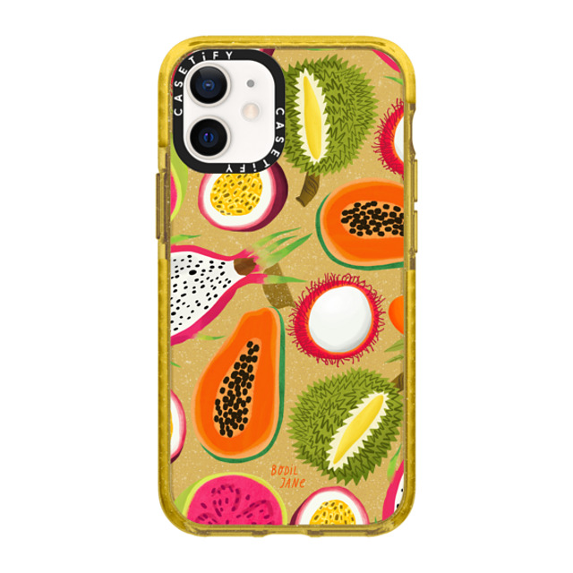 Bodil Jane x CASETiFY iPhone 12 mini ケース Yellow (Glitter) インパクトケース EXOTIC FRUIT