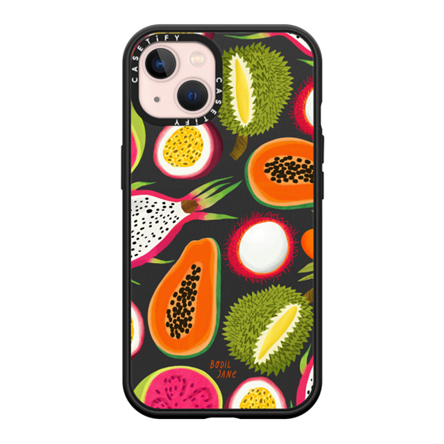 Bodil Jane x CASETiFY iPhone 13 ケース マットブラック インパクトケース MagSafe対応 EXOTIC FRUIT