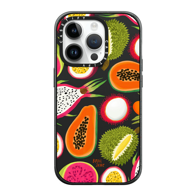 Bodil Jane x CASETiFY iPhone 14 Pro ケース マットブラック インパクトケース MagSafe対応 EXOTIC FRUIT