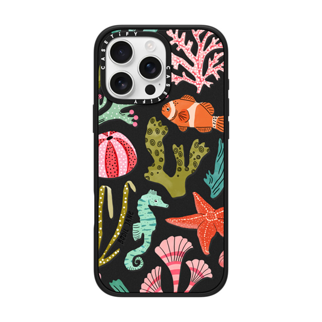 Bodil Jane x CASETiFY iPhone 16 Pro Max ケース マットブラック インパクトケース MagSafe対応 AQUATIC LIFE