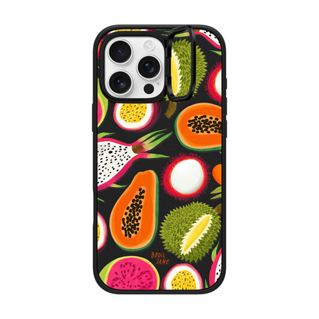 Bodil Jane x CASETiFY iPhone 16 Pro Max ケース マットブラック インパクトリングスタンドケース MagSafe対応 EXOTIC FRUIT