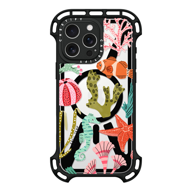 Bodil Jane x CASETiFY iPhone 16 Pro Max ケース ブラック ウルトラ バウンスケース MagSafe対応 AQUATIC LIFE