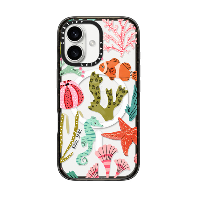 Bodil Jane x CASETiFY iPhone 16 ケース ブラック インパクトケース MagSafe対応 AQUATIC LIFE