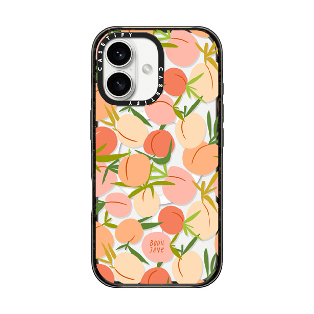 Bodil Jane x CASETiFY iPhone 16 ケース Fruit ブラック インパクトケース MagSafe対応 PEACHES Father's Day Bodil Jane x CASETiFY iPhone 16 ケース Fruit ブラック インパクトケース MagSafe対応 PEACHES Father's Day