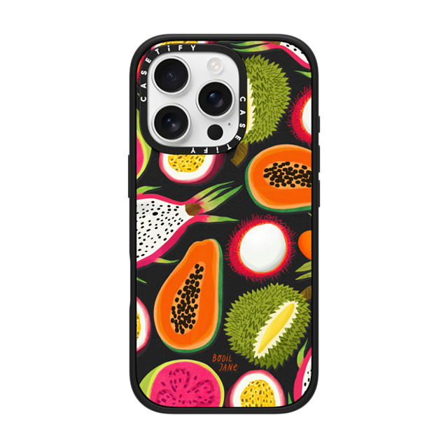 Bodil Jane x CASETiFY iPhone 16 Pro ケース マットブラック インパクトケース MagSafe対応 EXOTIC FRUIT