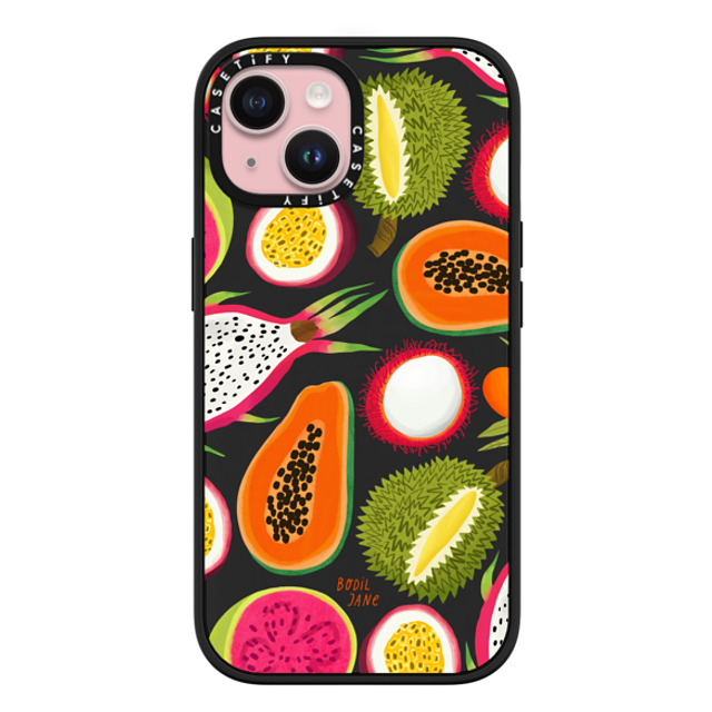 Bodil Jane x CASETiFY iPhone 15 ケース マットブラック インパクトケース MagSafe対応 EXOTIC FRUIT