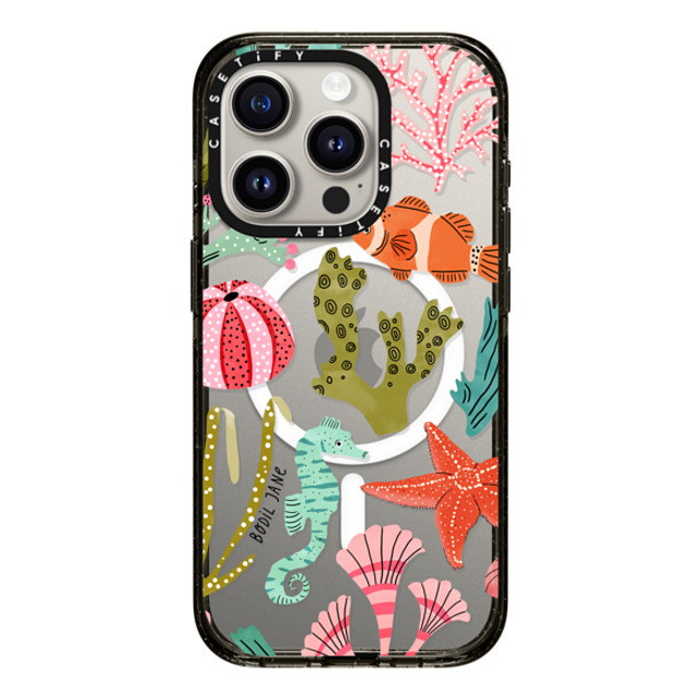 Bodil Jane x CASETiFY iPhone 15 Pro ケース ブラック インパクトケース MagSafe対応 AQUATIC LIFE