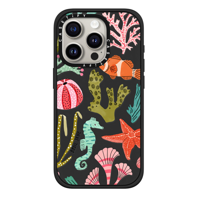 Bodil Jane x CASETiFY iPhone 15 Pro ケース マットブラック インパクトケース MagSafe対応 AQUATIC LIFE