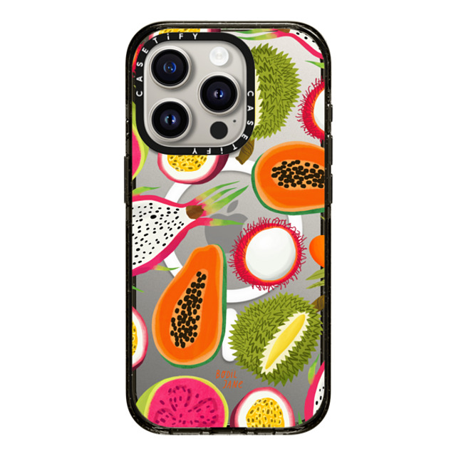 Bodil Jane x CASETiFY iPhone 15 Pro ケース ブラック インパクトケース MagSafe対応 EXOTIC FRUIT