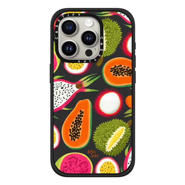 Bodil Jane x CASETiFY iPhone 15 Pro ケース マットブラック インパクトケース MagSafe対応 EXOTIC FRUIT