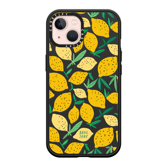 Bodil Jane x CASETiFY iPhone 13 ケース マットブラック インパクトケース MagSafe対応 LEMONS