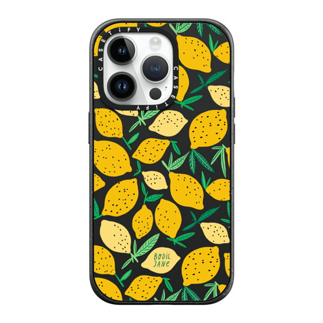 Bodil Jane x CASETiFY iPhone 14 Pro ケース マットブラック インパクトケース MagSafe対応 LEMONS