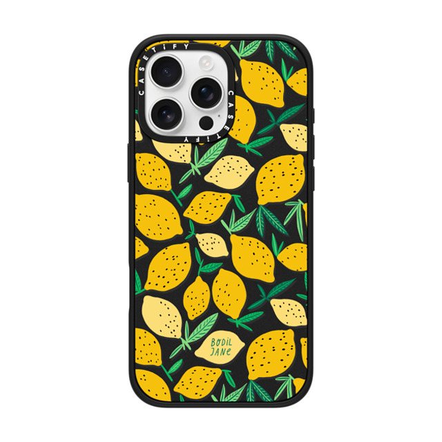 Bodil Jane x CASETiFY iPhone 16 Pro Max ケース マットブラック インパクトケース MagSafe対応 LEMONS