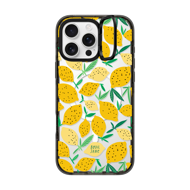 Bodil Jane x CASETiFY iPhone 16 Pro Max ケース ブラック インパクトリングスタンドケース MagSafe対応 LEMONS