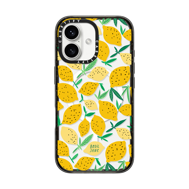 Bodil Jane x CASETiFY iPhone 16 ケース ブラック インパクトケース MagSafe対応 LEMONS