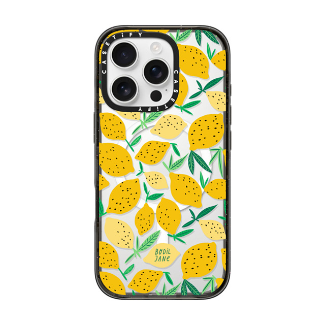 Bodil Jane x CASETiFY iPhone 16 Pro ケース ブラック インパクトケース MagSafe対応 LEMONS