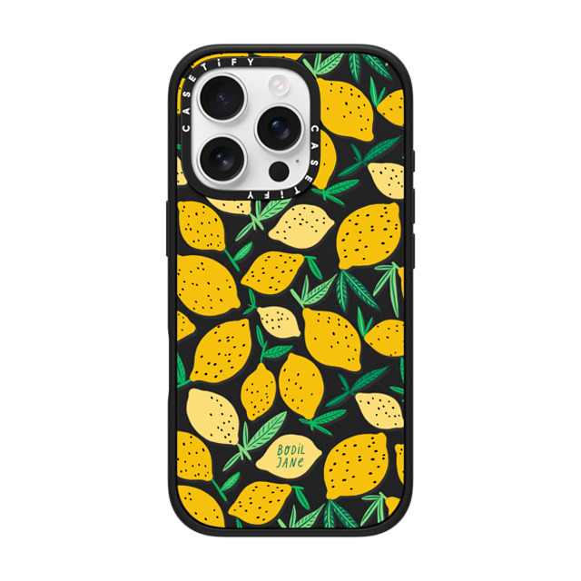 Bodil Jane x CASETiFY iPhone 16 Pro ケース マットブラック インパクトケース MagSafe対応 LEMONS