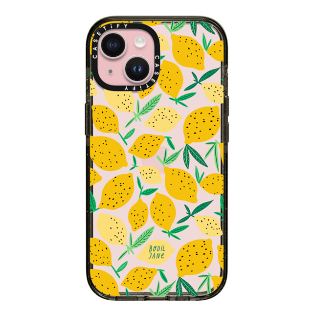 Bodil Jane x CASETiFY iPhone 15 ケース ブラック インパクトケース LEMONS