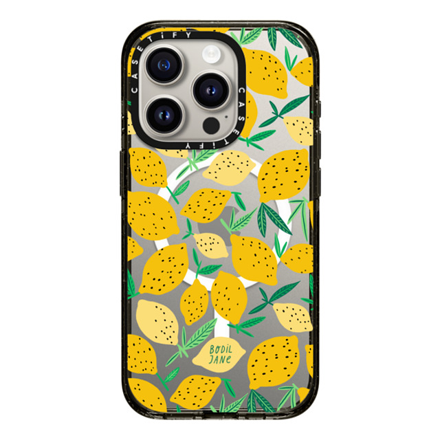 Bodil Jane x CASETiFY iPhone 15 Pro ケース ブラック インパクトケース MagSafe対応 LEMONS