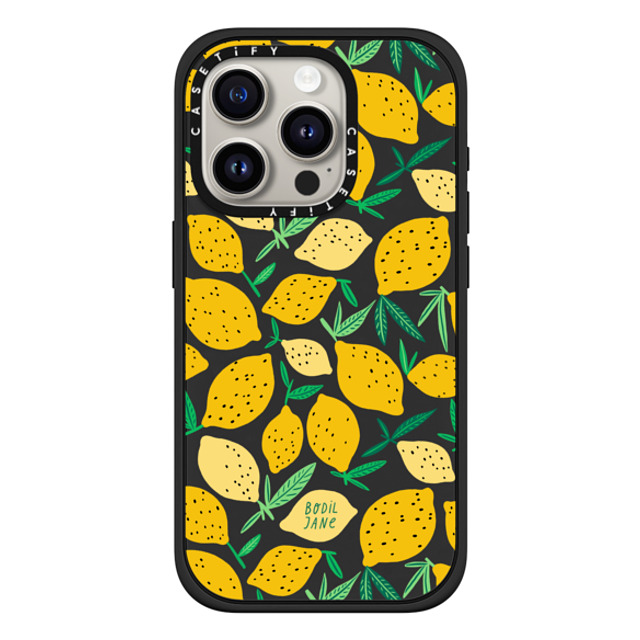 Bodil Jane x CASETiFY iPhone 15 Pro ケース マットブラック インパクトケース MagSafe対応 LEMONS