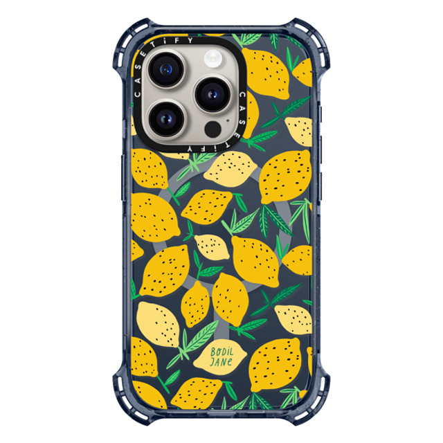 Bodil Jane x CASETiFY iPhone 15 Pro ケース Classic Blue バウンスケース LEMONS