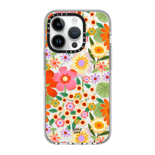 Bodil Jane x CASETiFY iPhone 14 Pro ケース クリア クリア ケース MagSafe対応 Flower Power