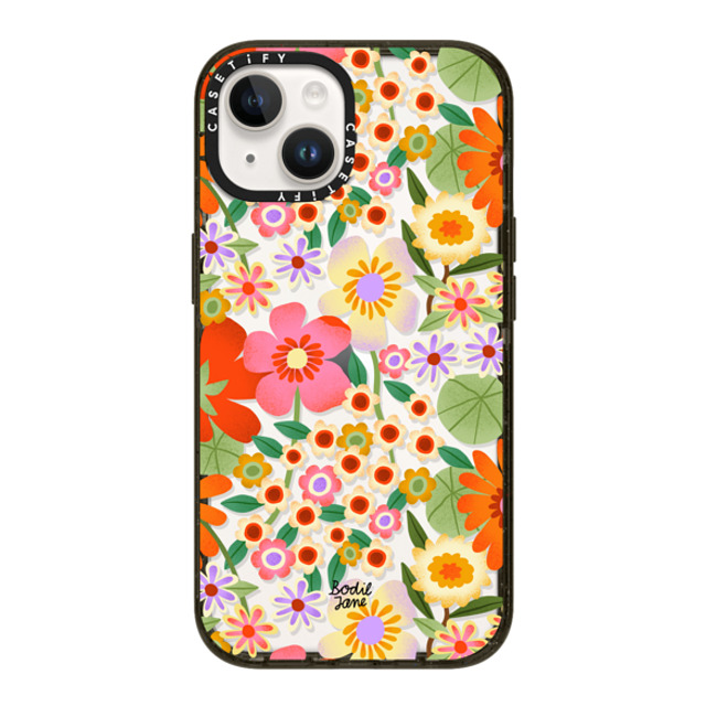 Bodil Jane x CASETiFY iPhone 14 ケース ブラック インパクトケース Flower Power