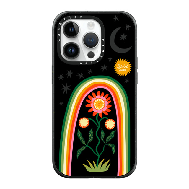Bodil Jane x CASETiFY iPhone 14 Pro ケース マットブラック インパクトケース MagSafe対応 Midnight Rainbow