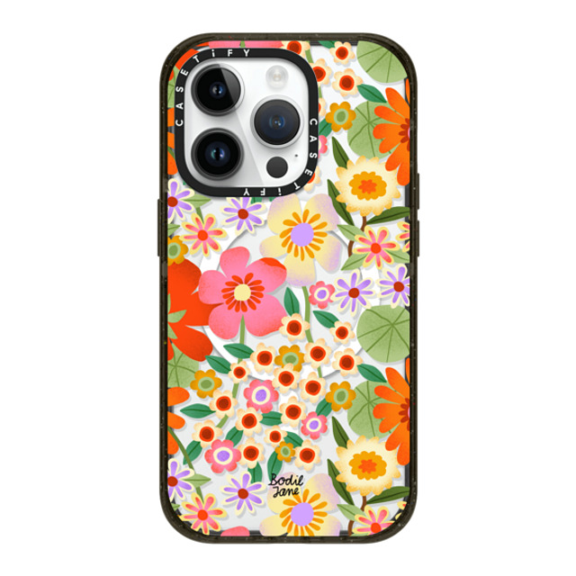 Bodil Jane x CASETiFY iPhone 14 Pro ケース ブラック インパクトケース MagSafe対応 Flower Power