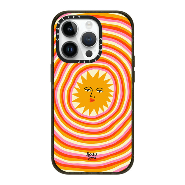 Bodil Jane x CASETiFY iPhone 14 Pro ケース ブラック インパクトケース MagSafe対応 Sun Rays