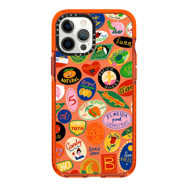 Bodil Jane x CASETiFY iPhone 12 Pro Max ケース オレンジ インパクトケース FRUIT STICKERS