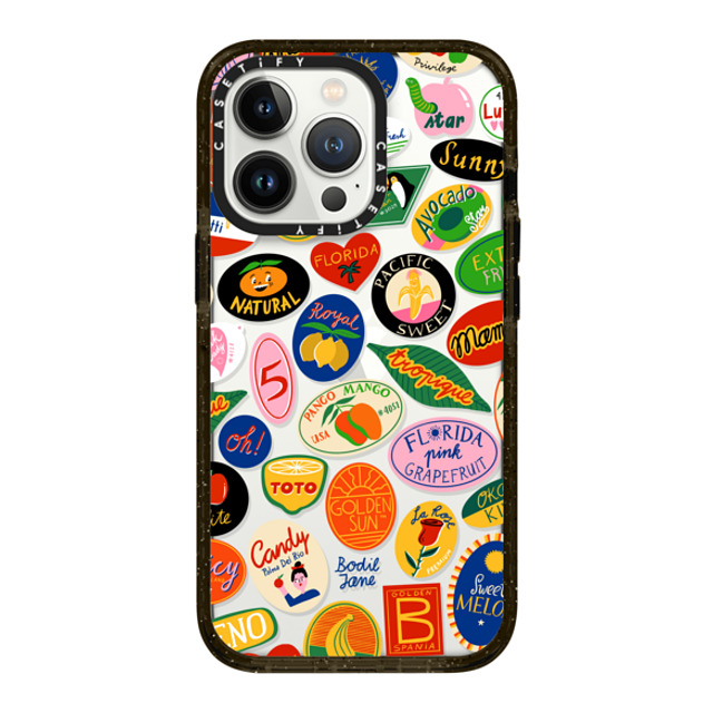 Bodil Jane x CASETiFY iPhone 13 Pro ケース ブラック インパクトケース FRUIT STICKERS