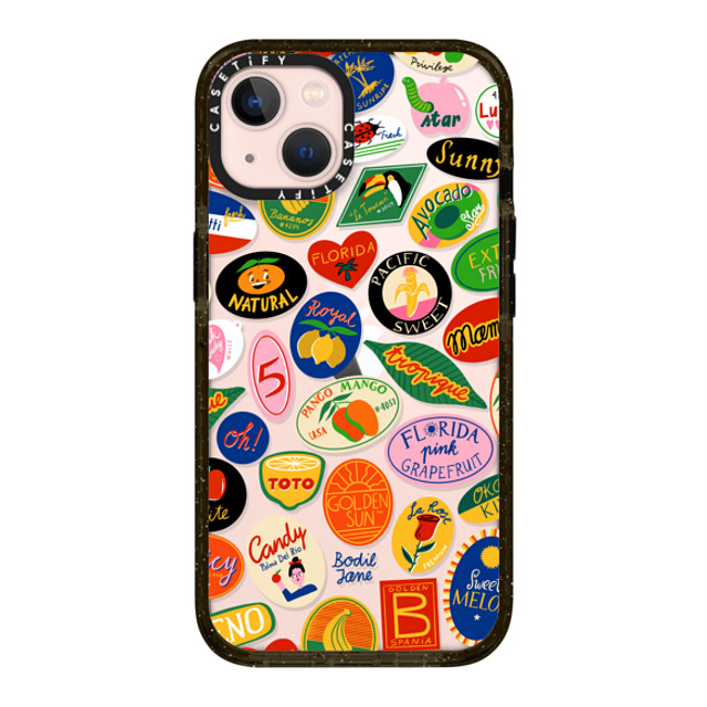 Bodil Jane x CASETiFY iPhone 13 ケース ブラック インパクトケース FRUIT STICKERS