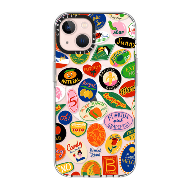 Bodil Jane x CASETiFY iPhone 13 ケース クリア クリア ケース MagSafe対応 FRUIT STICKERS