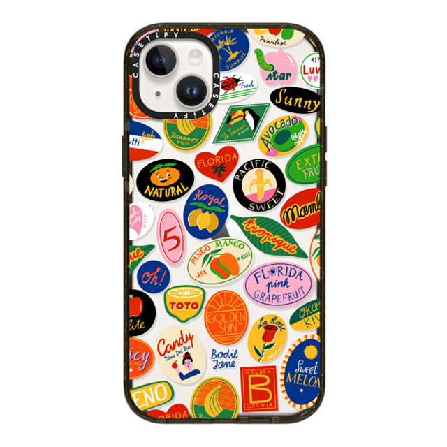 Bodil Jane x CASETiFY iPhone 14 Plus ケース ブラック インパクトケース FRUIT STICKERS