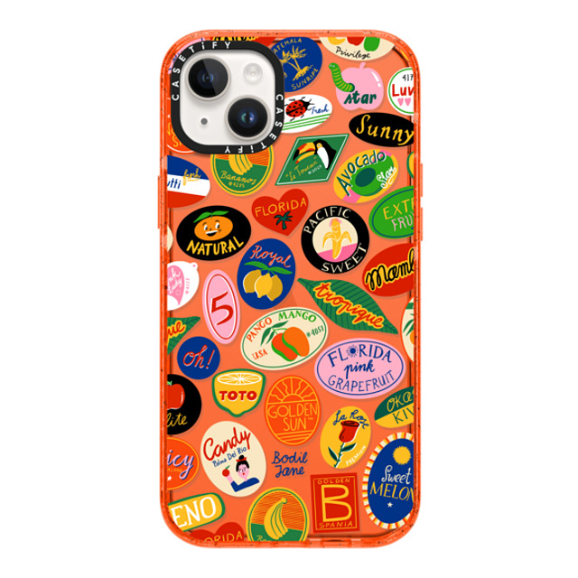 Bodil Jane x CASETiFY iPhone 14 Plus ケース オレンジ インパクトケース FRUIT STICKERS