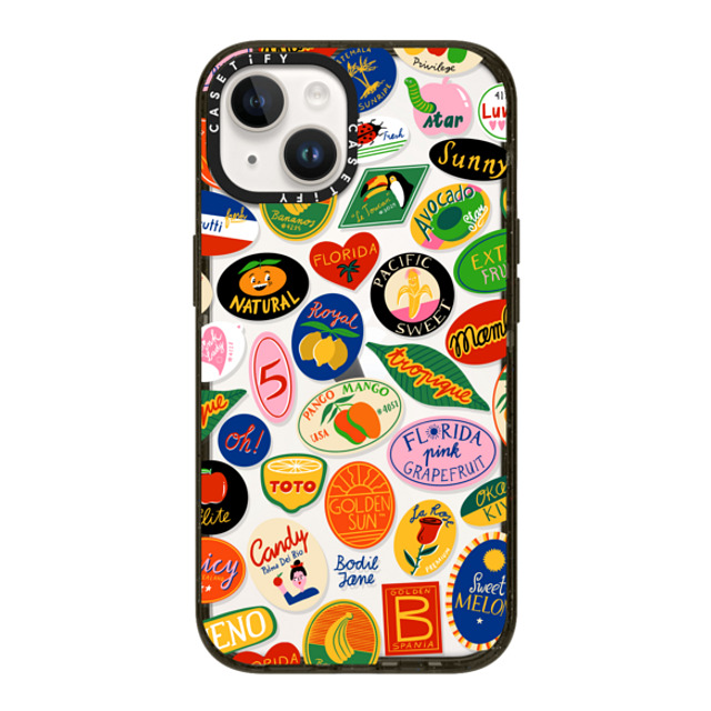 Bodil Jane x CASETiFY iPhone 14 ケース ブラック インパクトケース FRUIT STICKERS