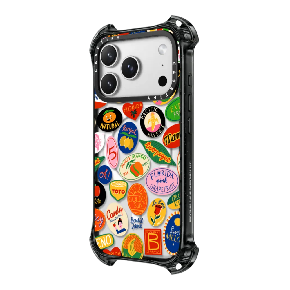 Impact iPhone 16 Pro Case - FRUIT STICKERS