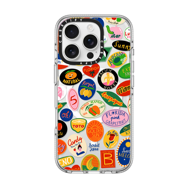 Bodil Jane x CASETiFY iPhone 16 Pro ケース クリア クリア ケース MagSafe対応 FRUIT STICKERS