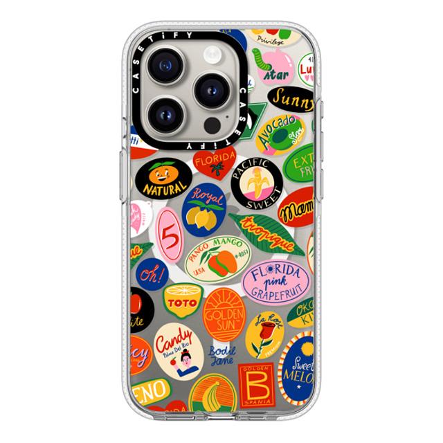 Bodil Jane x CASETiFY iPhone 15 Pro ケース クリア クリア ケース MagSafe対応 FRUIT STICKERS