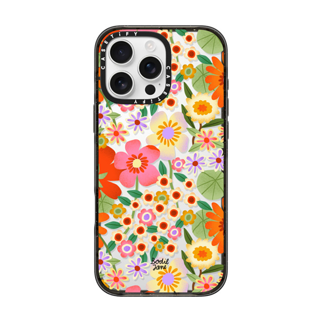 Bodil Jane x CASETiFY iPhone 16 Pro Max ケース ブラック インパクトケース Flower Power