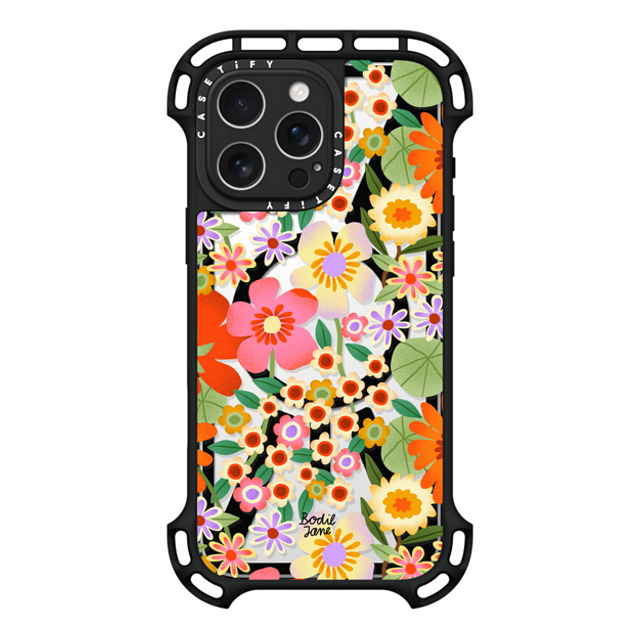 Bodil Jane x CASETiFY iPhone 16 Pro Max ケース ブラック ウルトラ バウンスケース MagSafe対応 Flower Power