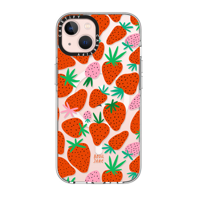 Bodil Jane x CASETiFY iPhone 13 ケース クリア クリア ケース MagSafe対応 STRAWBERRIES