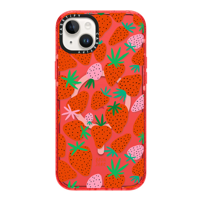 Bodil Jane x CASETiFY iPhone 14 Plus ケース レッド インパクトケース MagSafe対応 STRAWBERRIES