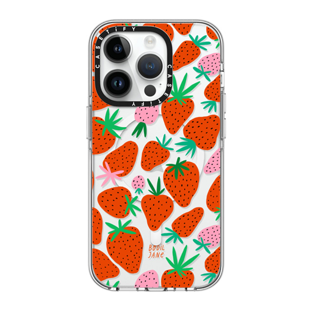 Bodil Jane x CASETiFY iPhone 14 Pro ケース クリア クリア ケース MagSafe対応 STRAWBERRIES